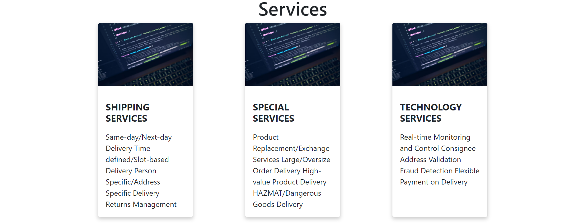 GitHub - RAM979/Logistics_Company_LandingPage: Made a simple website ...
