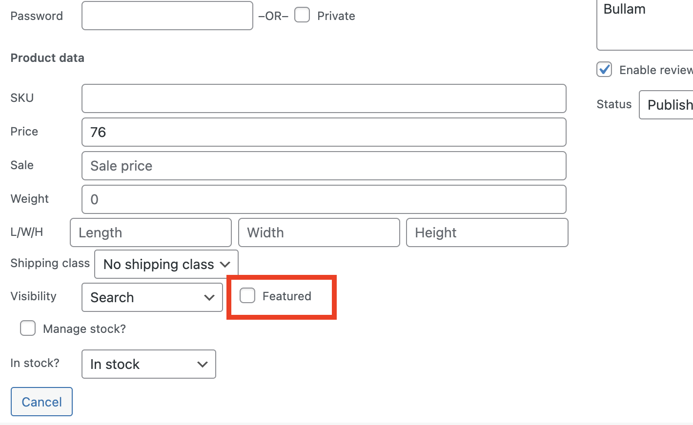 Featured product option ignored in block editor mode · Issue 34493