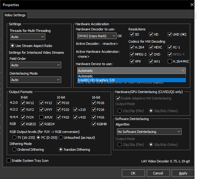 GPU decoding hardware acceleration · Issue #1583 · clsid2/mpc-hc · GitHub