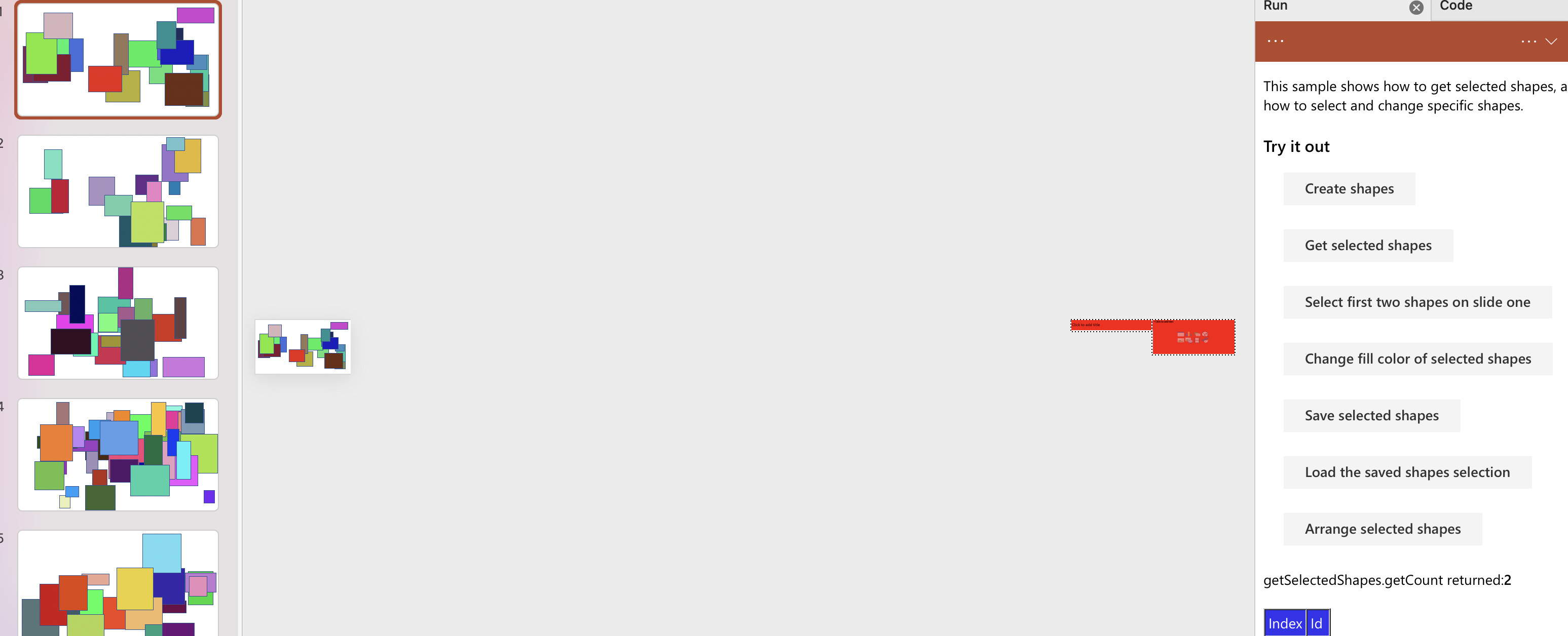 Add snippets for new PowerPoint slide, shape, and text range APIs by ...
