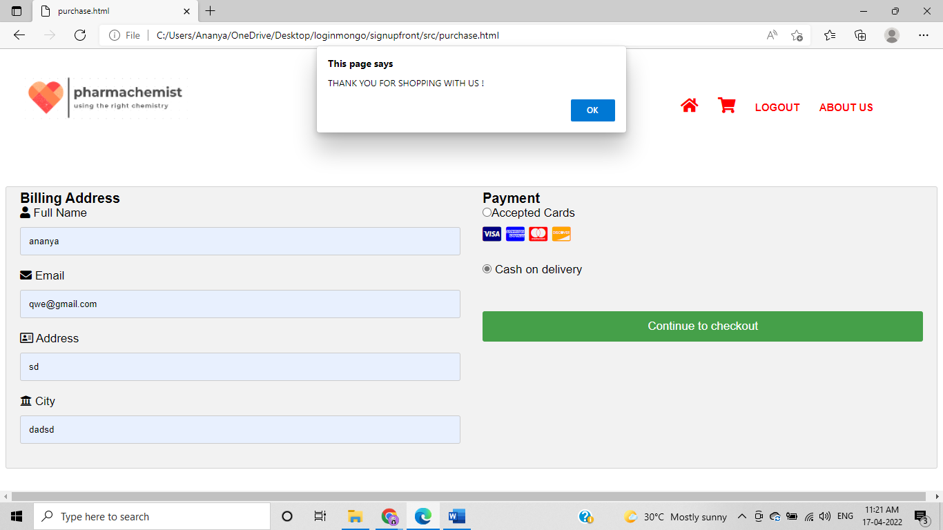 GitHub - Ananya7565/Pharmachemist: The Pharmachemist shopping website ...