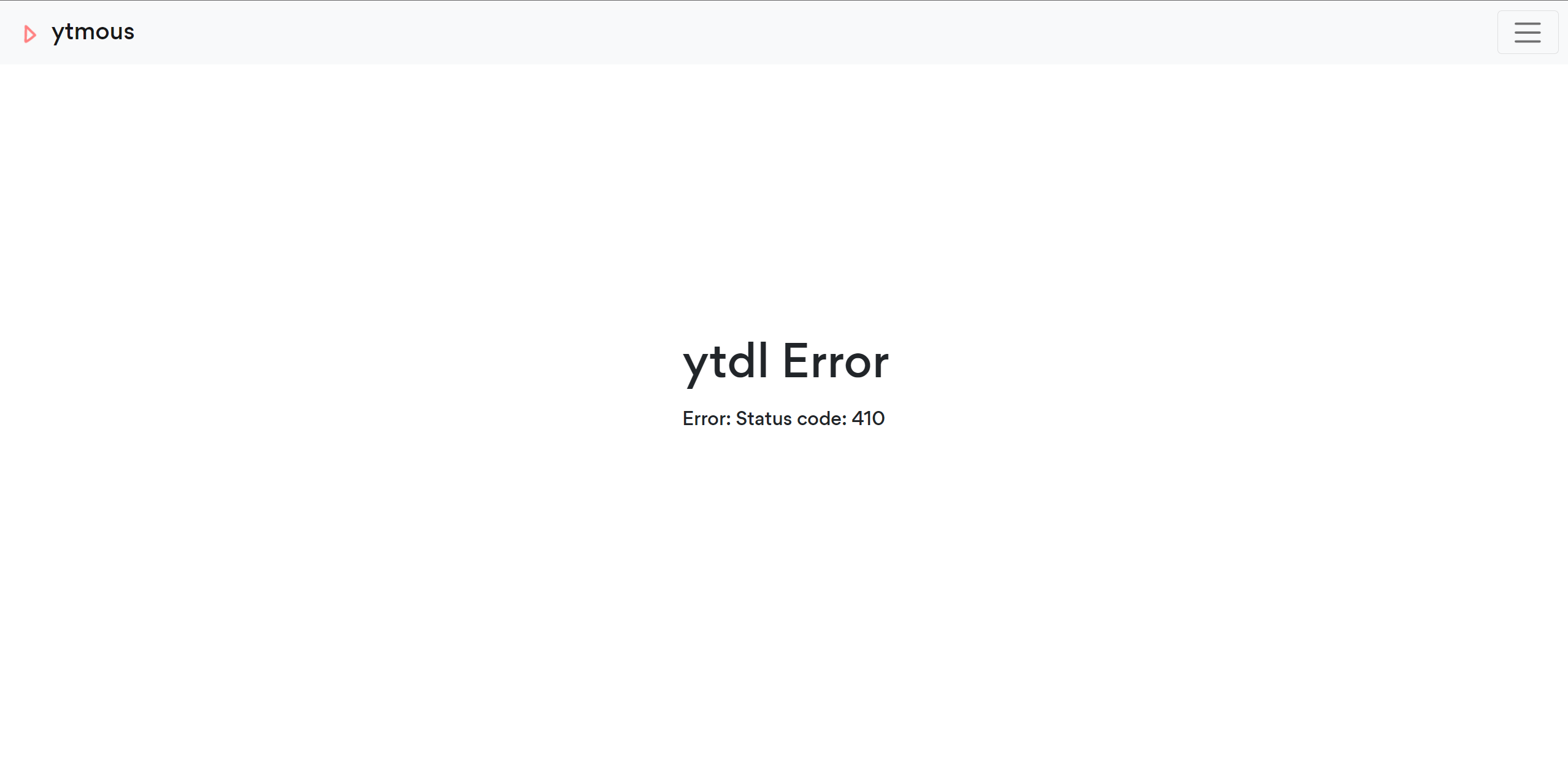 Error: Status code 410 · Issue #15 · ytmous/ytmous · GitHub