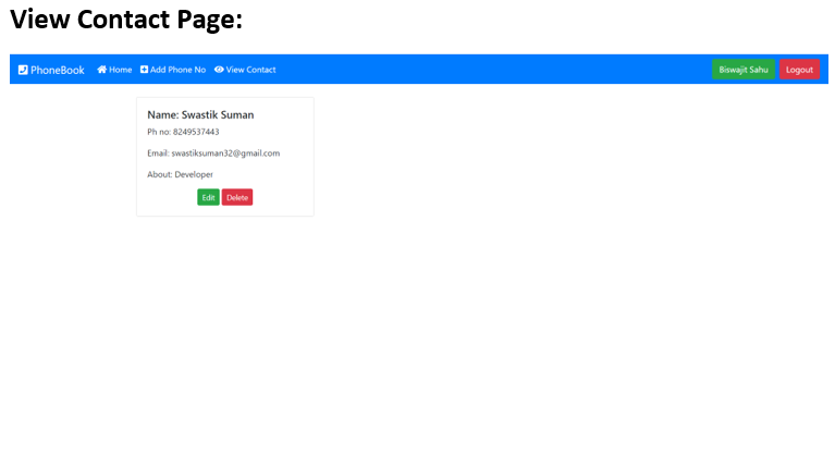 GitHub - biswajit1999sahu/PhoneBook-App