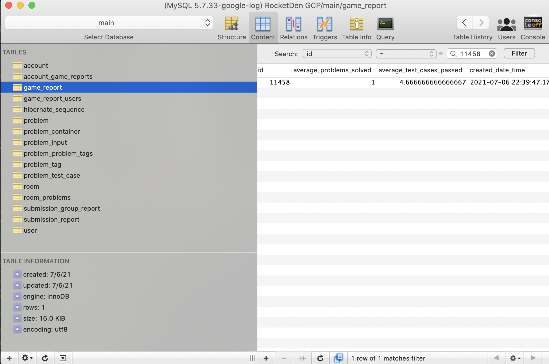 New Database Model with Game Report