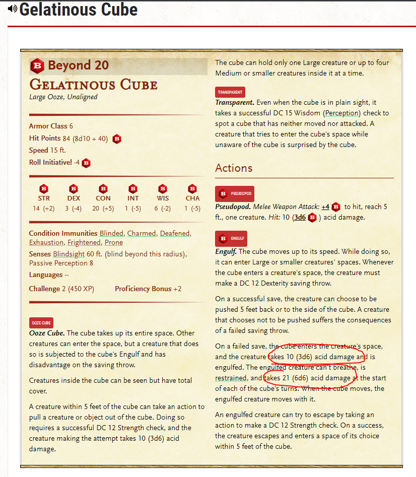 Damages in Gelatinous Cube Engulf do not parse in · Issue 1010