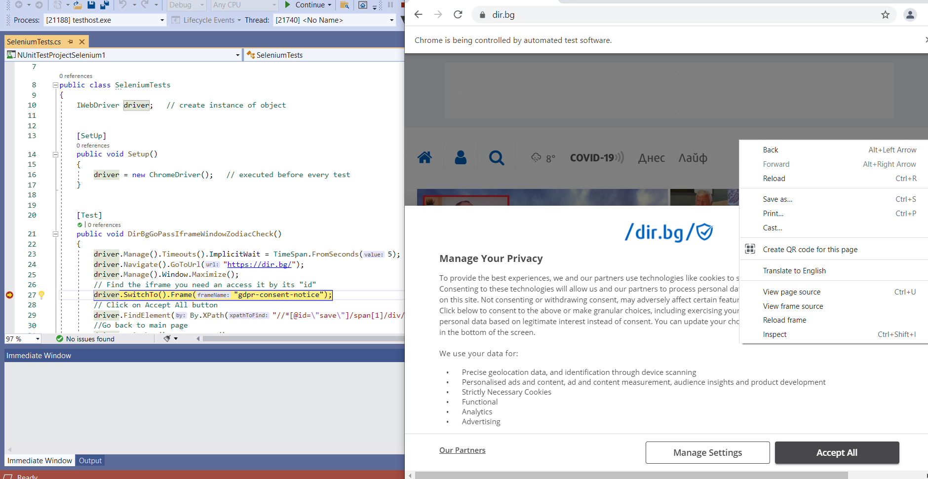 GitHub - ViktorVakareev/WebsiteAutomatedTests_NUnit_Iframe: Automated ...
