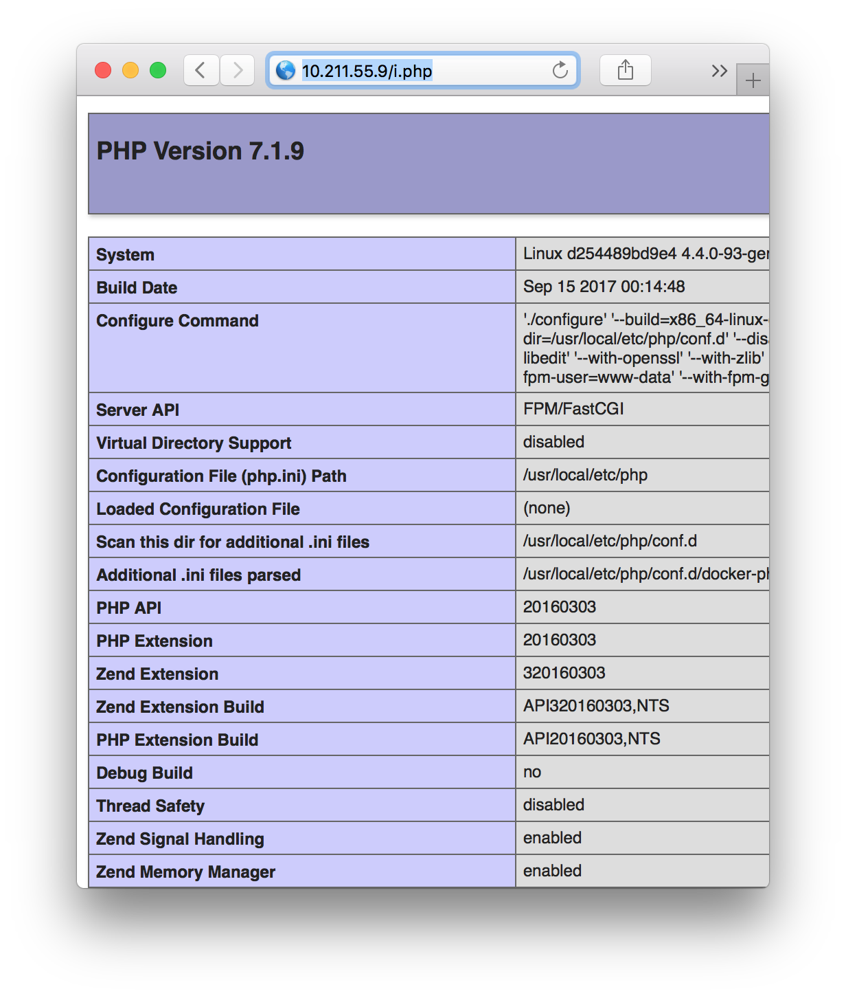 docker-lnmp-phpinfo