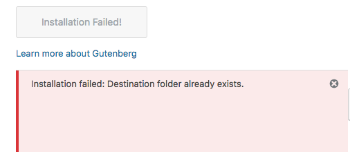 cannot install gutenberg · Issue #8652 · WordPress/gutenberg · GitHub