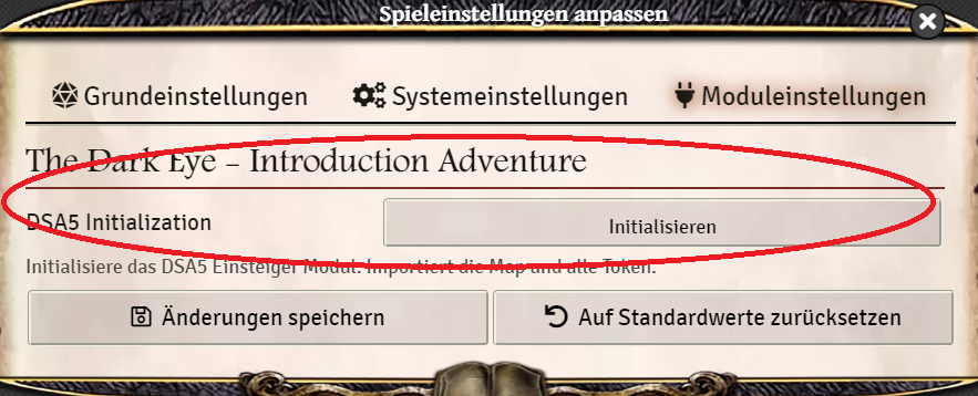 Manuell Initialisieren