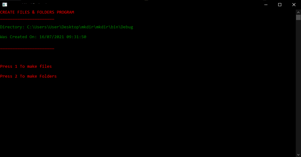 GitHub LearAdini/CreateFilesandFolders A C Program to make