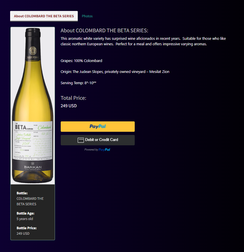 bottle info