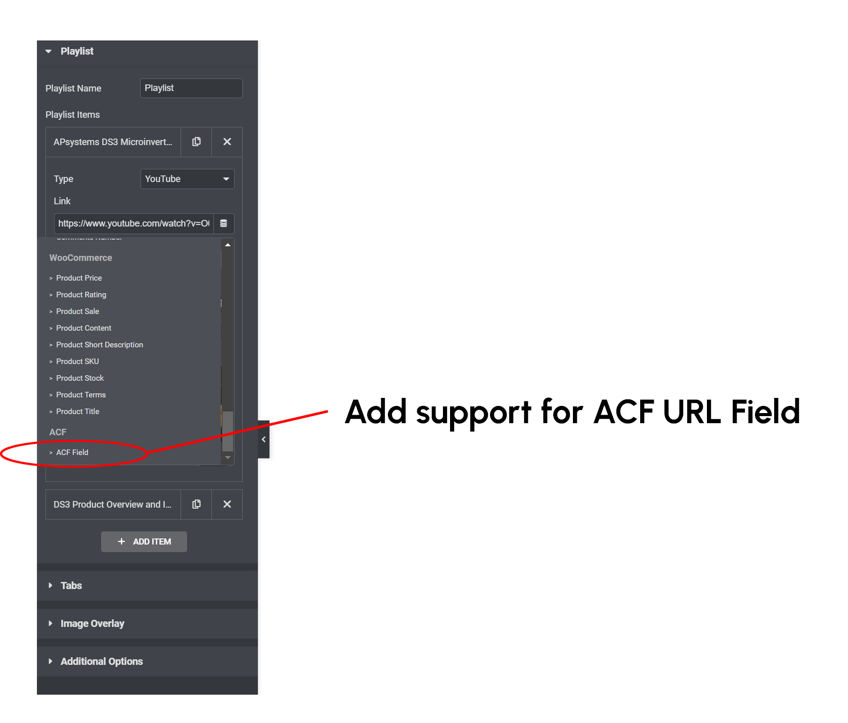 Video-Playlist-Widget-Missing-ACF-URL-support