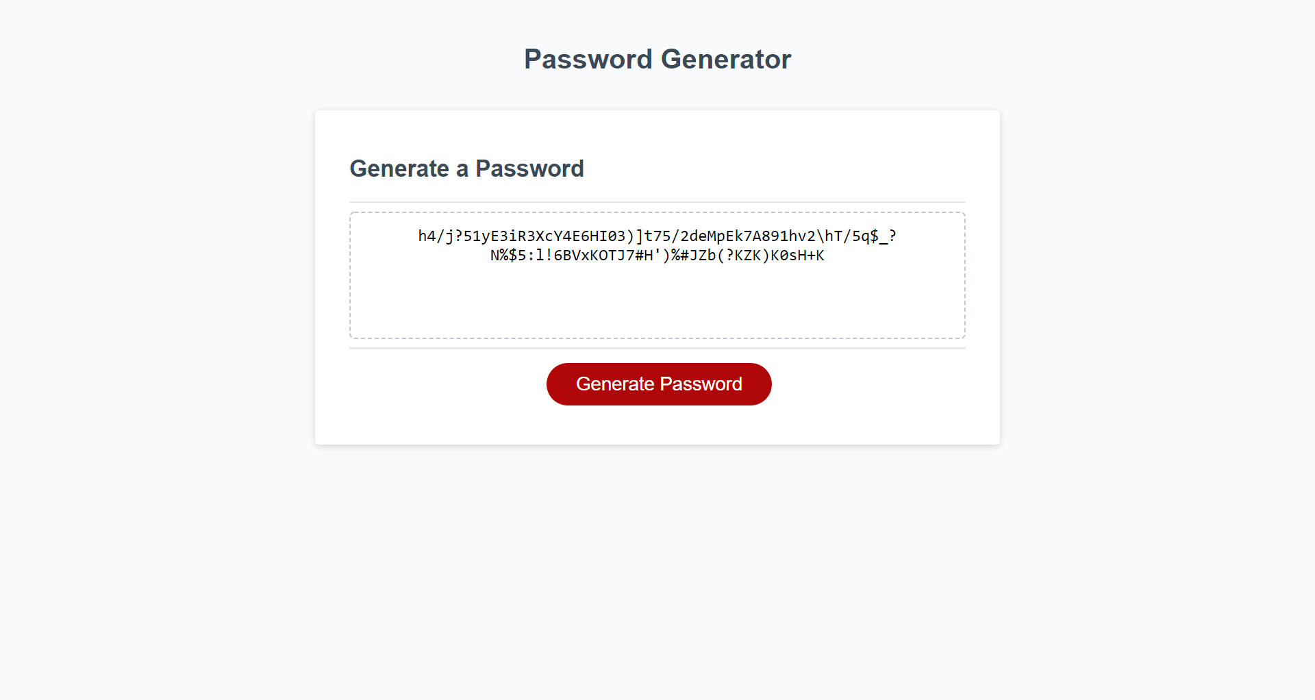 Secure Password Generator