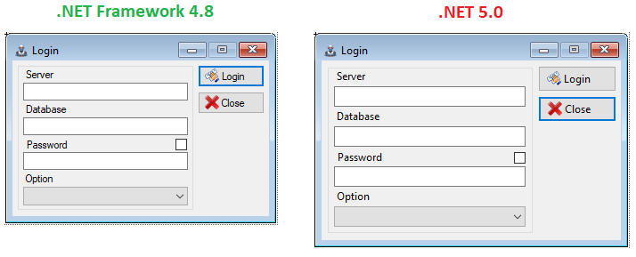 .NET 5.0 is not rendering WinForms created in the .NET Framework 4.8 ...