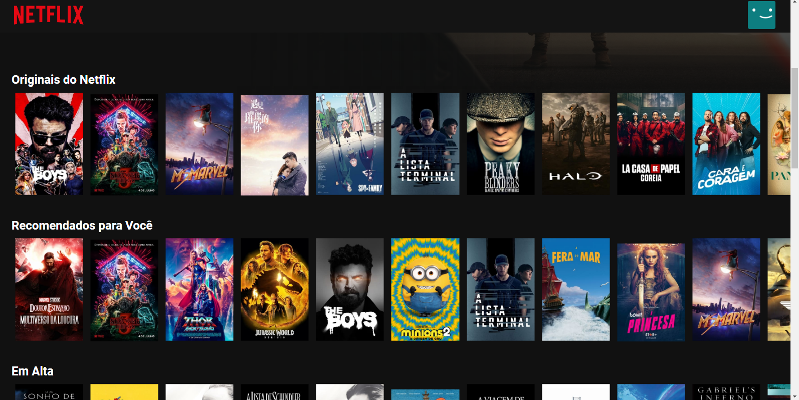 GitHub - usernamemarcio/netflixClone: Recriando a interface da Netflix ...