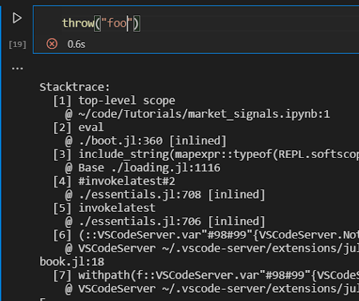 Julia exception text isn't printed in the cell output · Issue #8100 ...