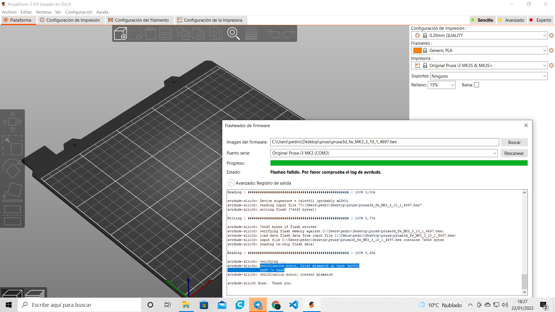fallo al actualizar firware · Issue #7795 · prusa3d/PrusaSlicer · GitHub