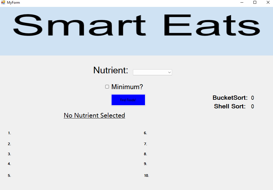 GitHub - jesse0980/SmartEats: Desktop App to find the top foods with a ...