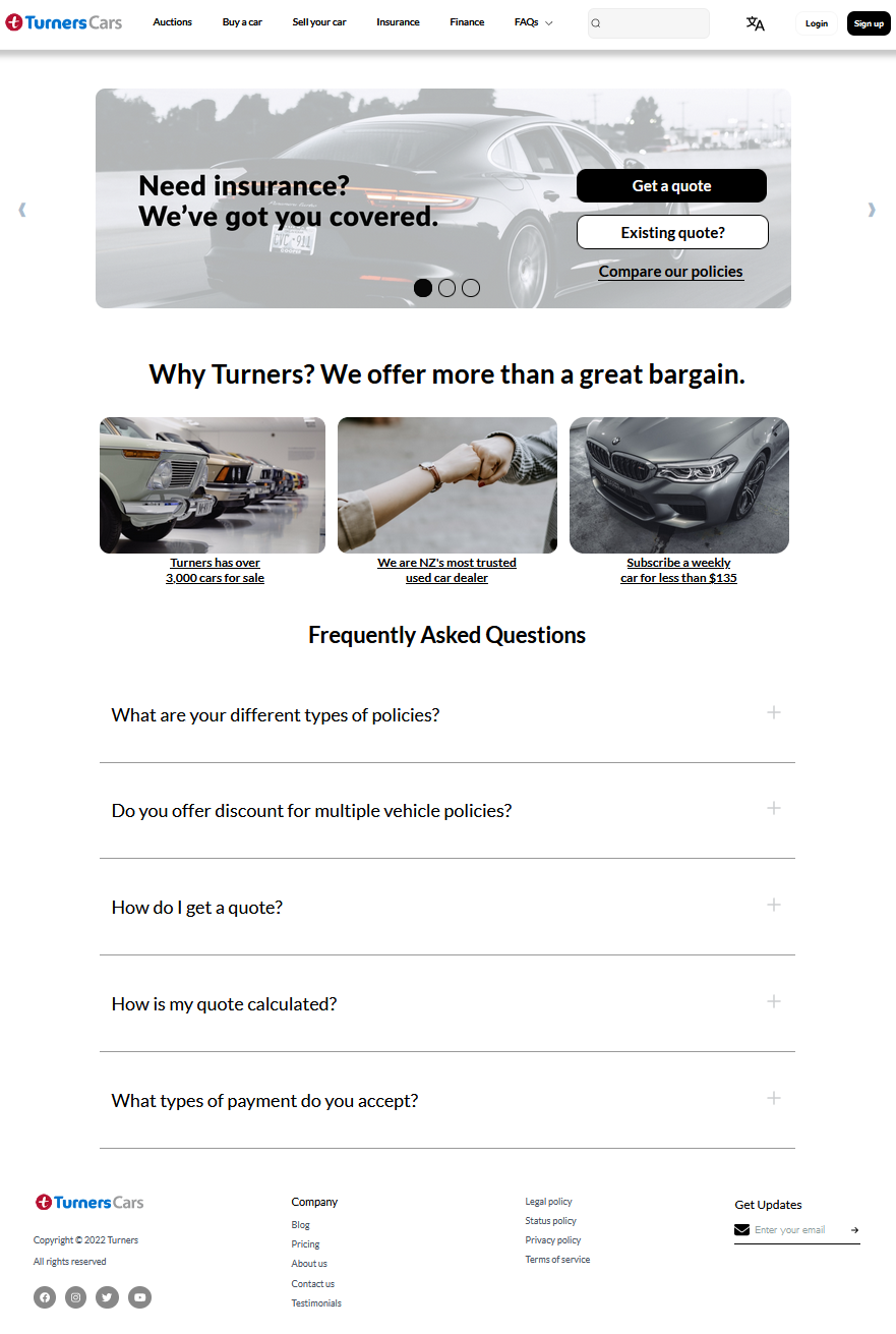 GitHub fhy436/turnerscarinsurance site for Turners Cars insurance