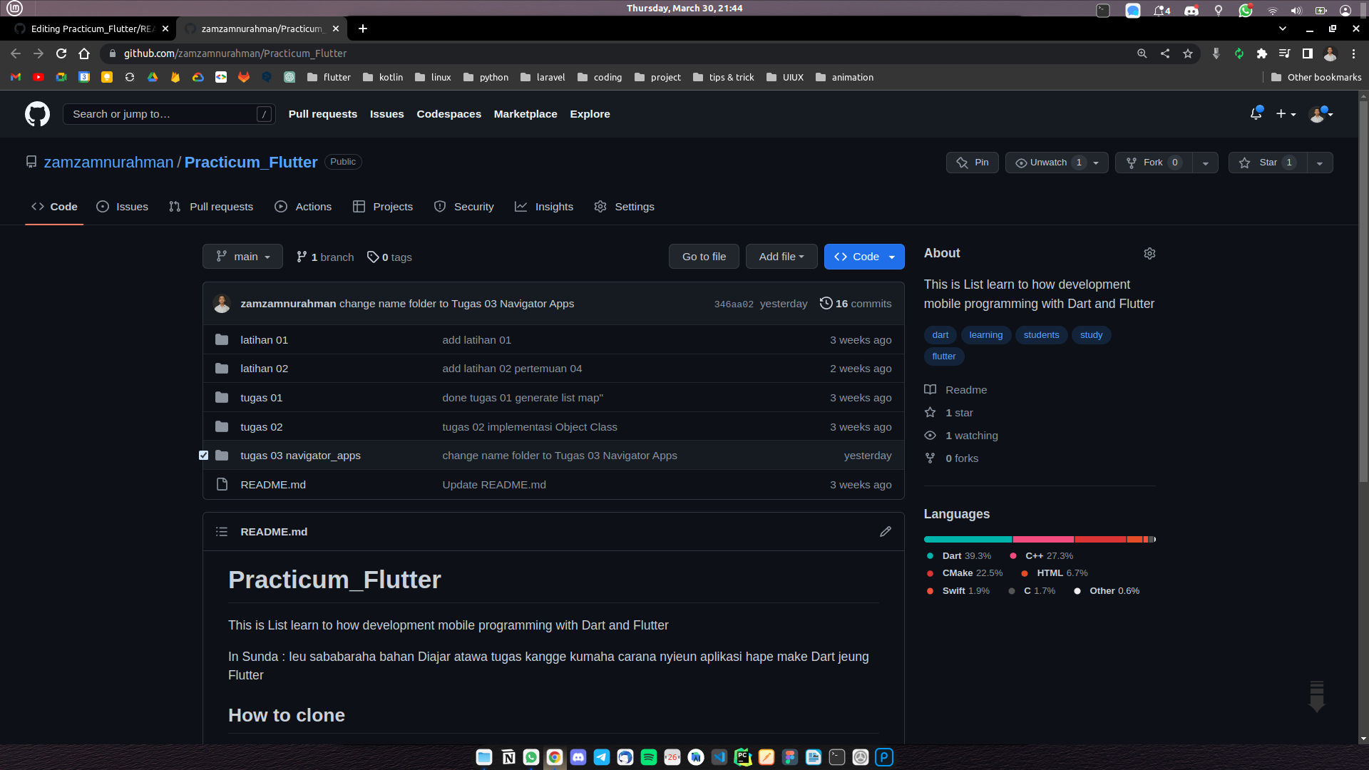 GitHub zamzamnurahman/Practicum_Flutter This is List learn to how