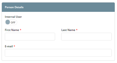 Screenshot shows the PERSON DETAILS section where you can enter the values described in this step.