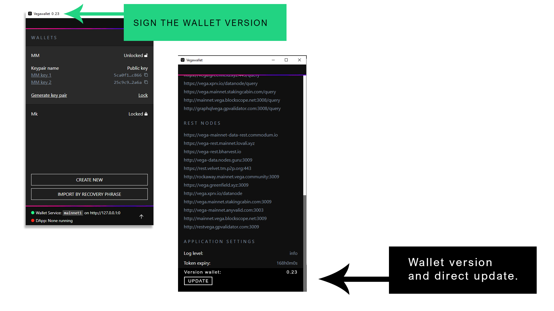 Version signposting · Issue #581 · vegaprotocol/vegawallet-desktop · GitHub