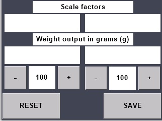 Nextion calibration screen.