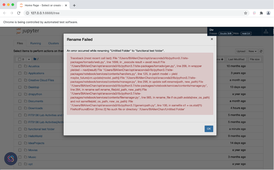 FileNotFoundError [Errno 2] No such file or directory was incurred