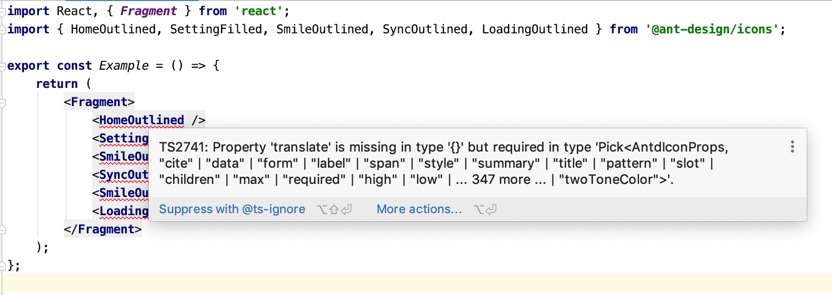 TS2741: Property 'translate' is missing in type '{}' · Issue #23266 ...