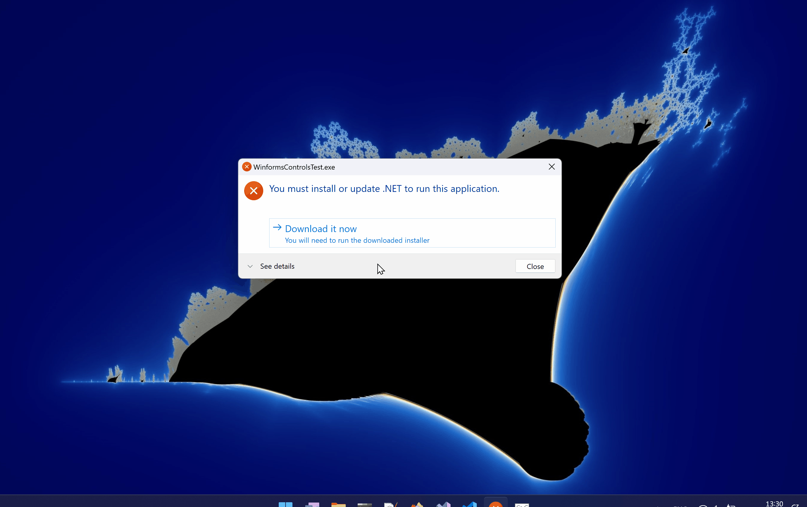 "You must download or install .NET" task dialog repeatedly doubles in ...