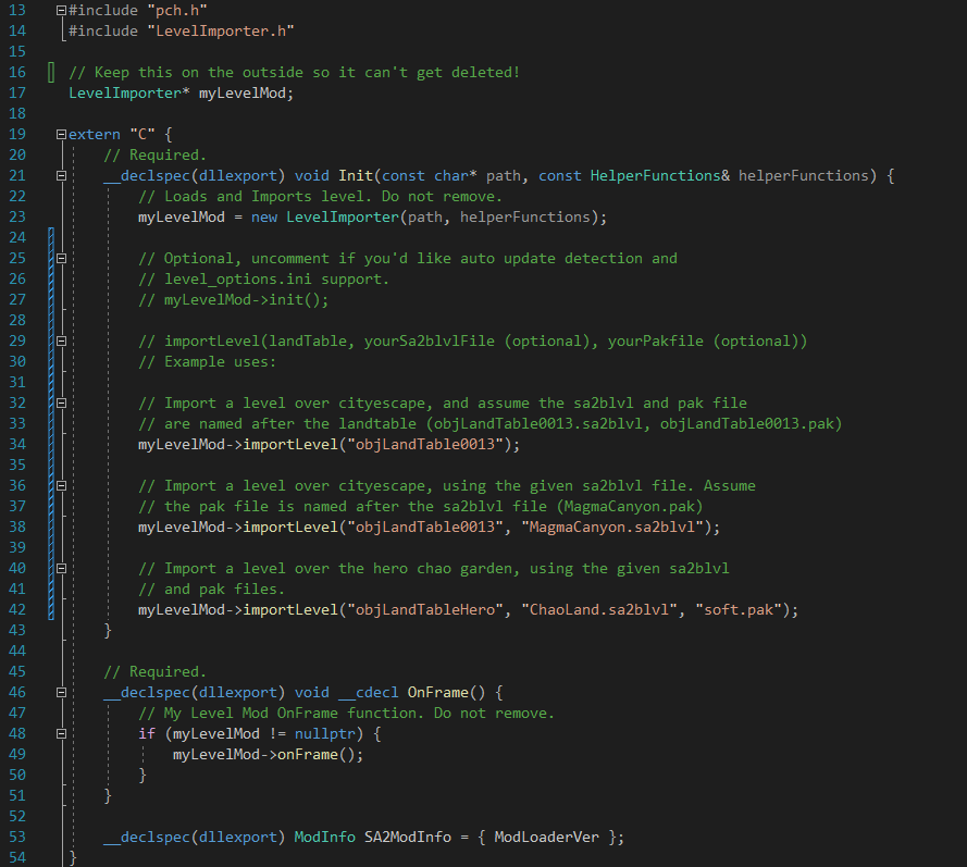 Example mod using Level Importer