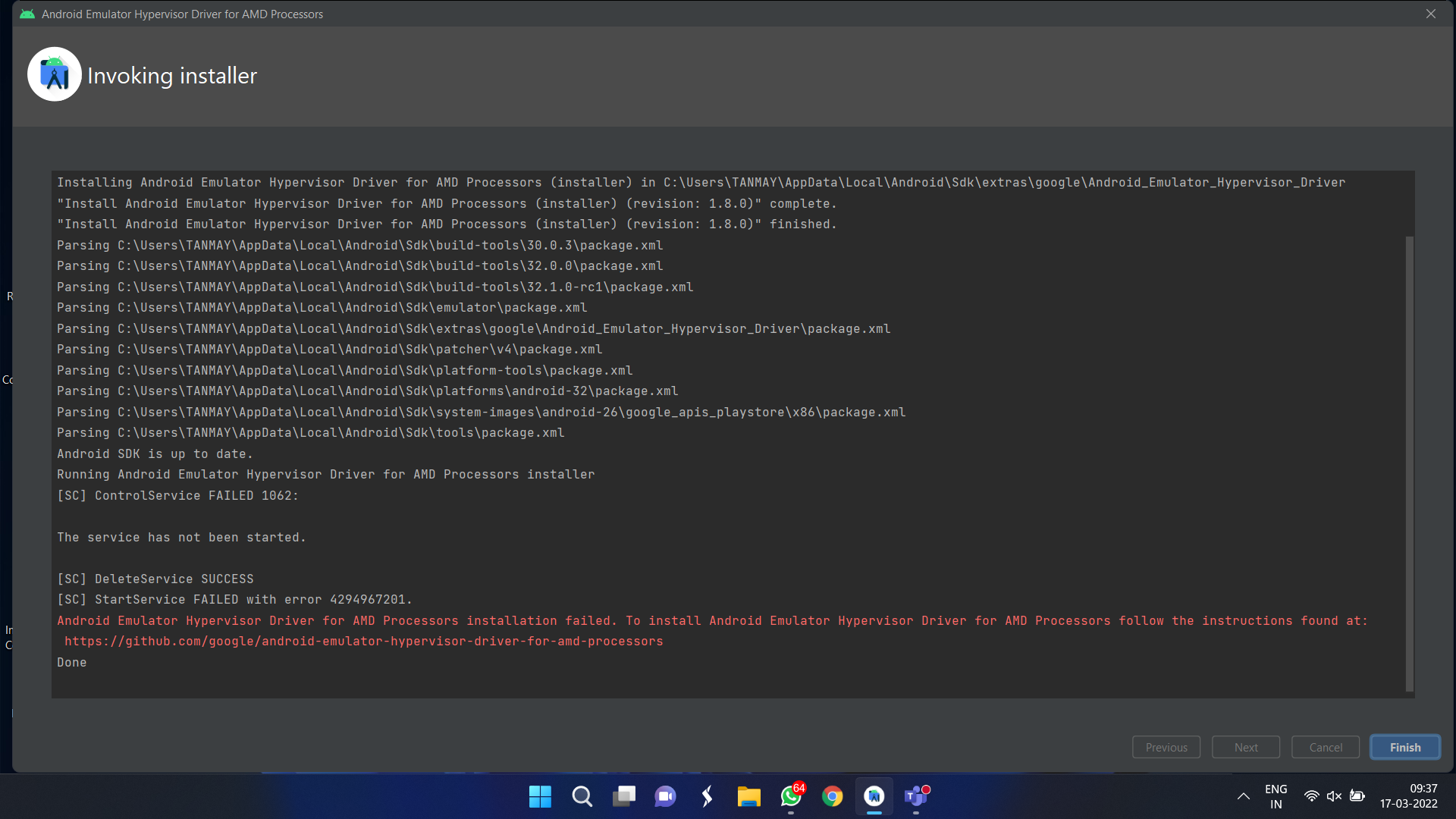 Issue in haxm issue 75 google android emulator hypervisor driver