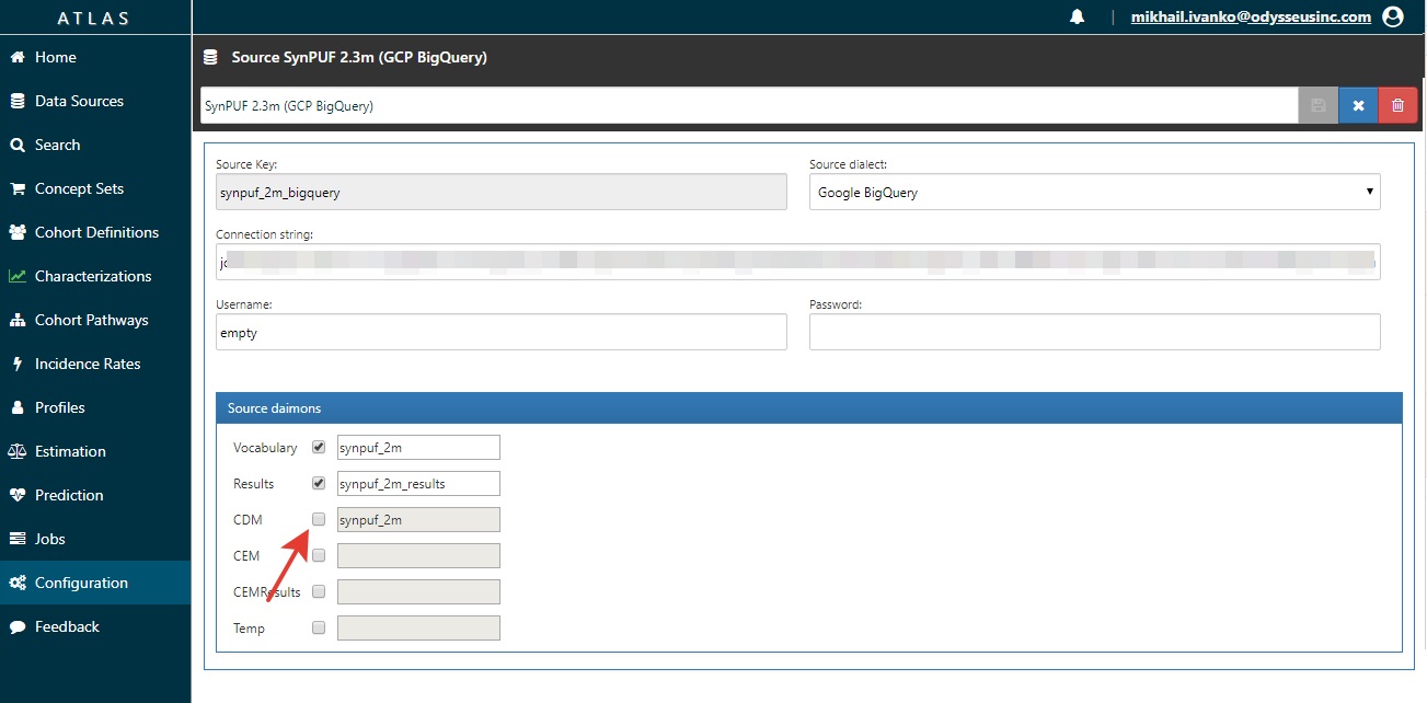 Checkboxes aren t set for all existing source daimons in datasource