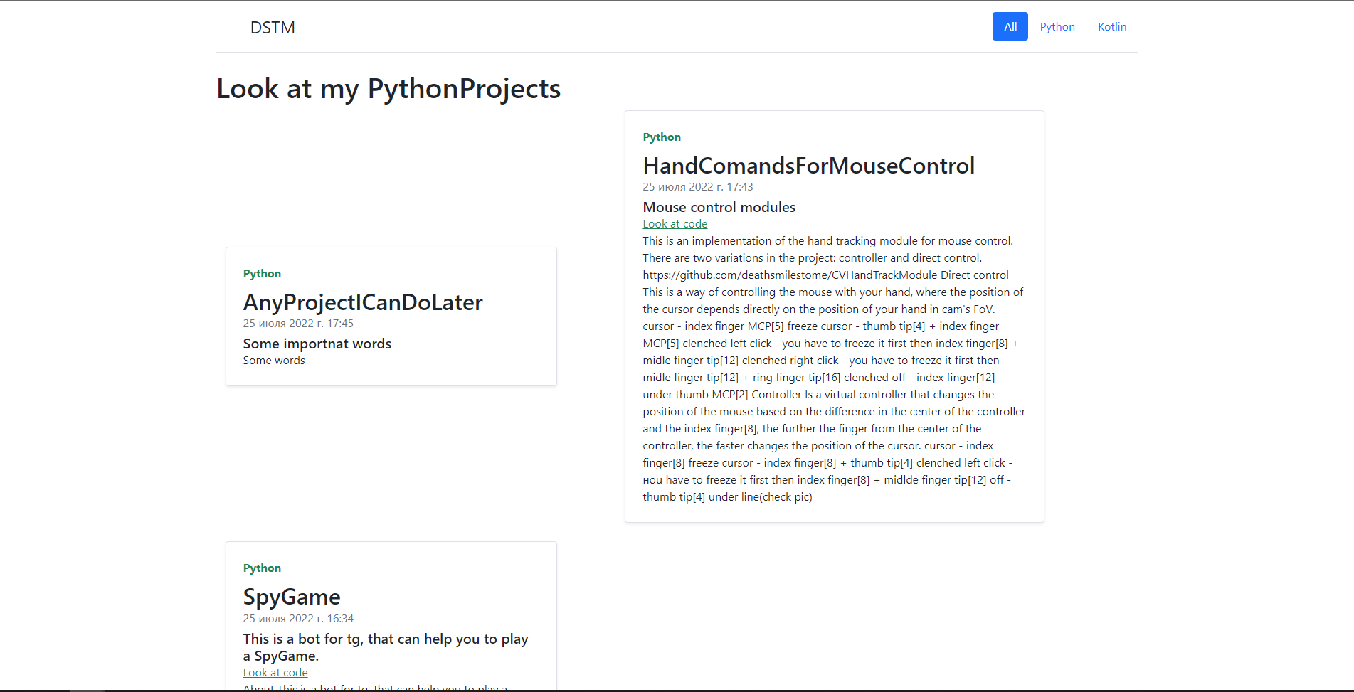 GitHub - deathsmilestome/AllProjectsSite: Portfolio site