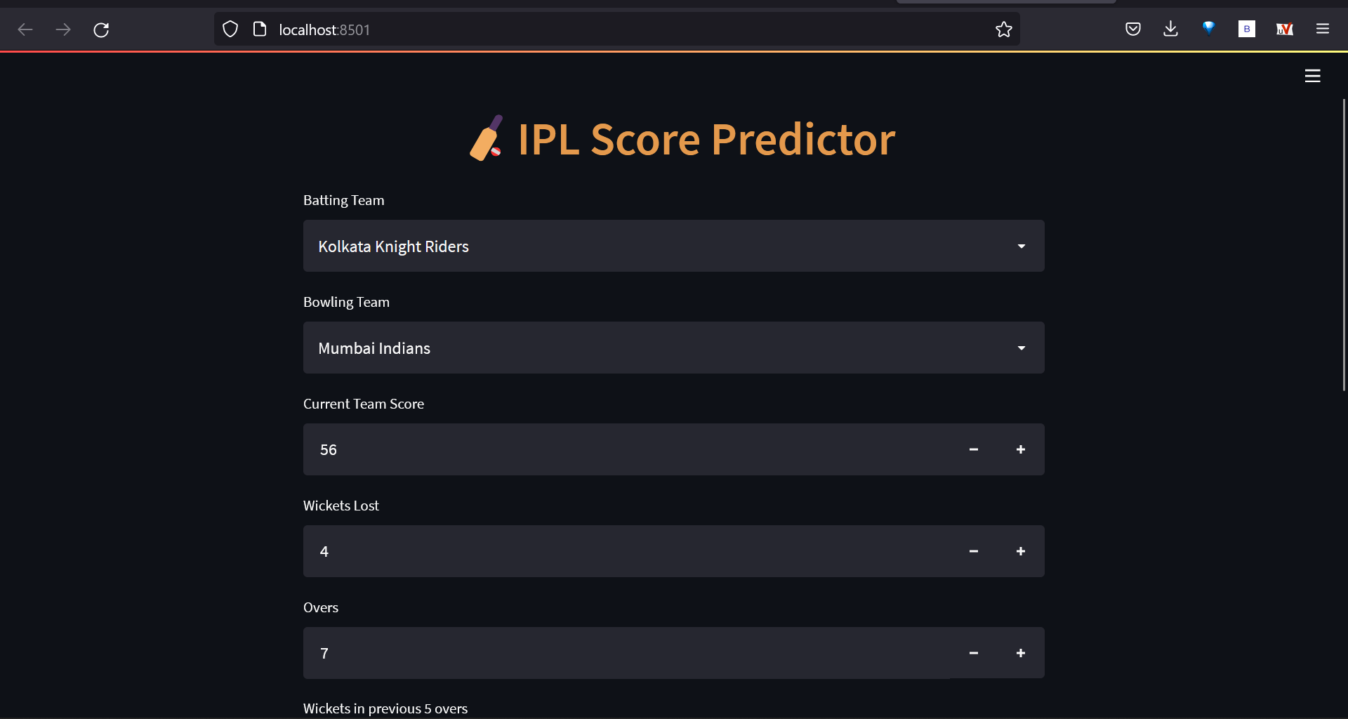 GitHub - urvimehta20/ipl_score_predictor