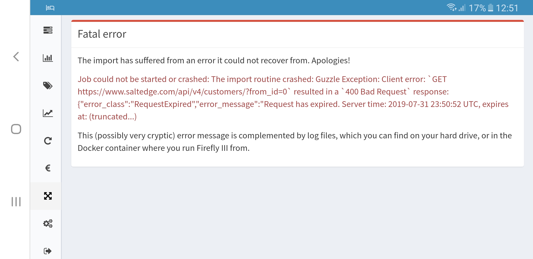 Unable to import · Issue #2360 · firefly-iii/firefly-iii · GitHub