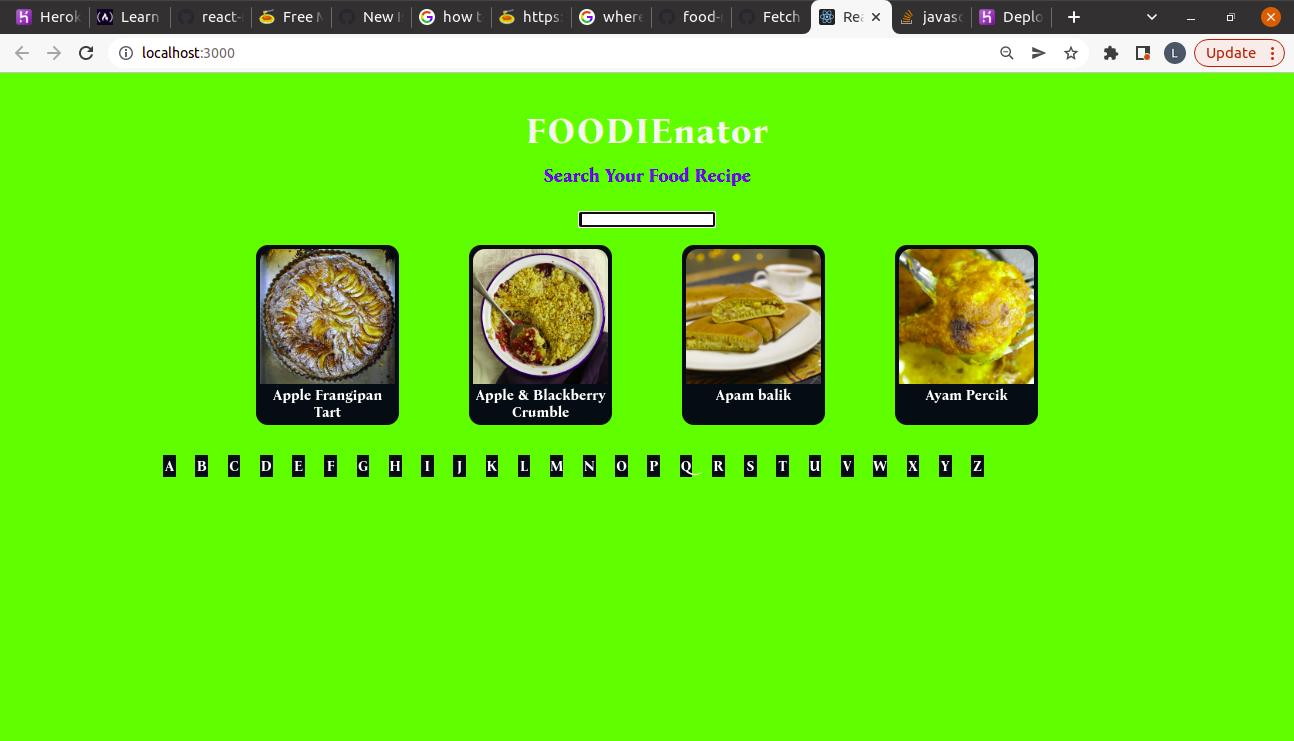 GitHub - lorna-chepkirui/React-Foodienator-project: A simple recipe ...