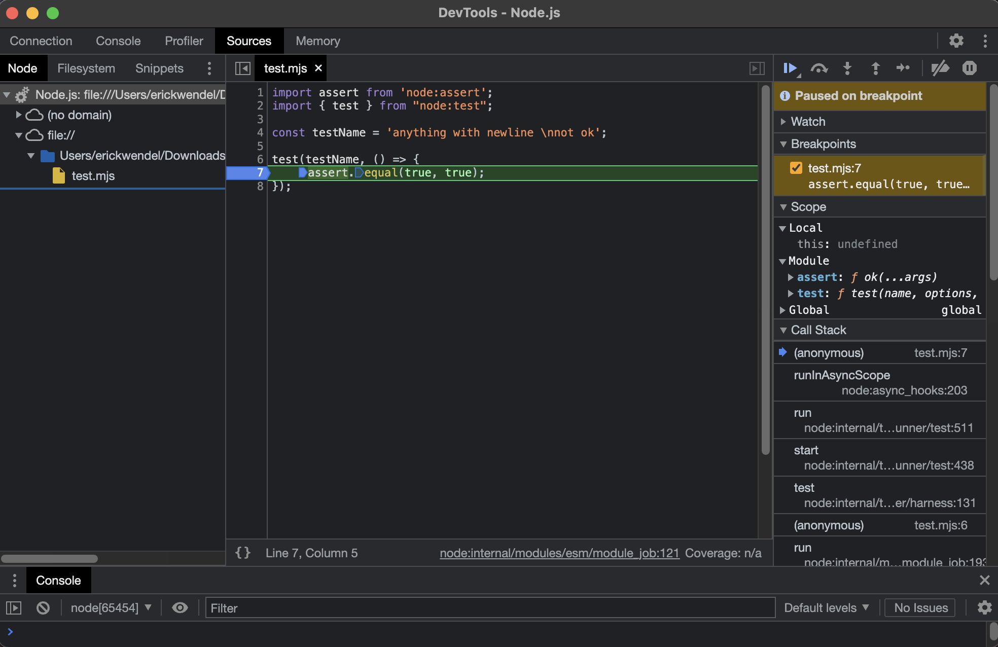How to debug my own test code · Issue #4031 · nodejs/help · GitHub
