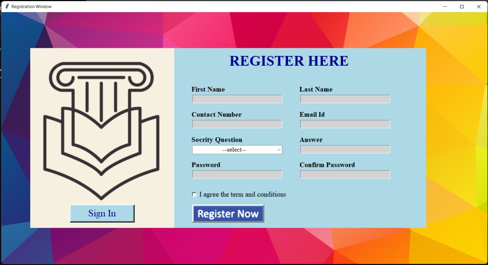 GitHub - piyushmehar/registration-page: Tkinter (Python) was used to ...