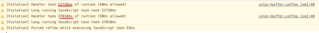 warning in atom console
