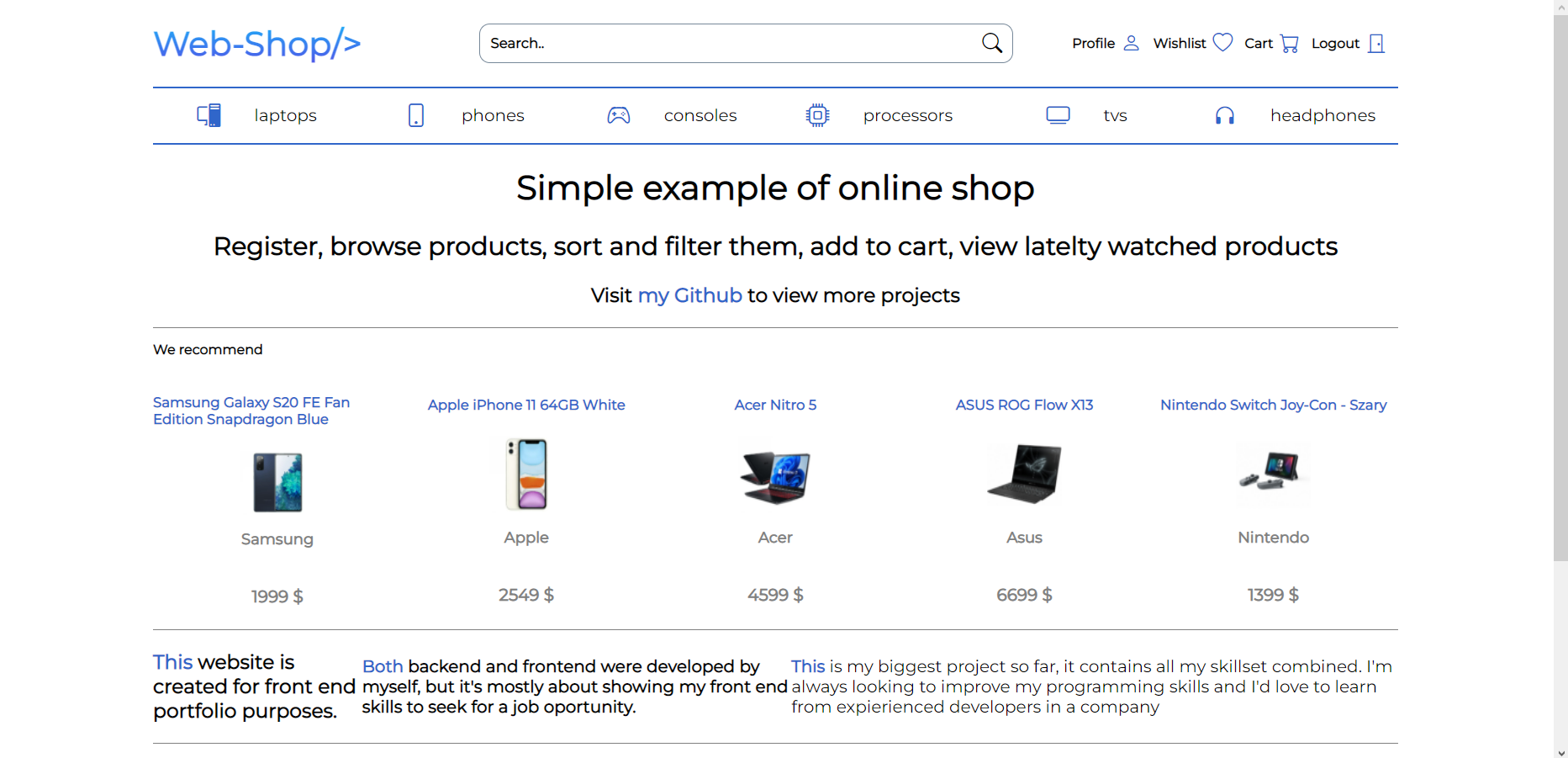 GitHub - Kameal22/react-eCommerce-app: Fullstack eCommerce app created ...