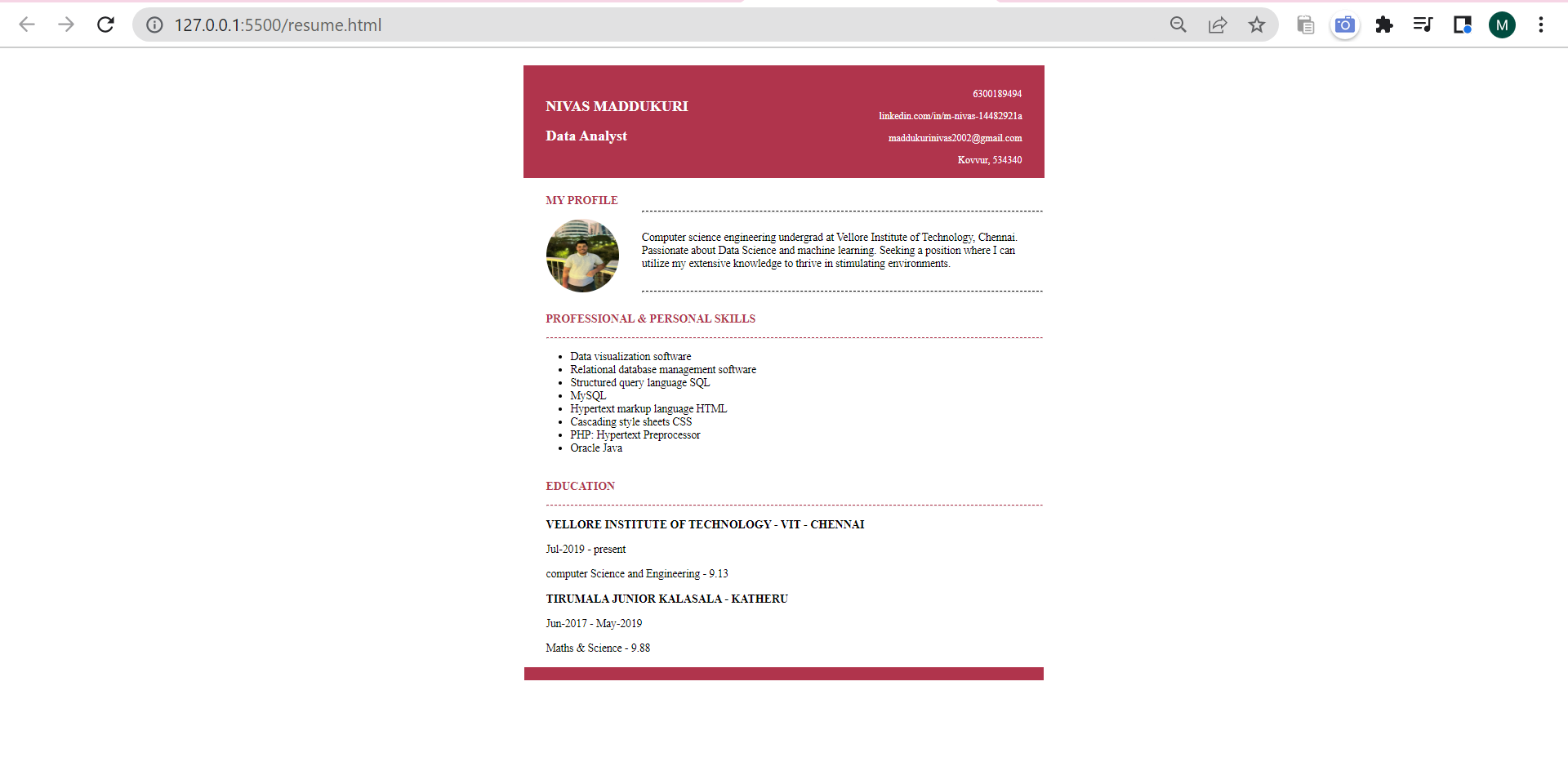 GitHub - Nani54325/HTML-Resume: Developed Resume Using HTML and CSS
