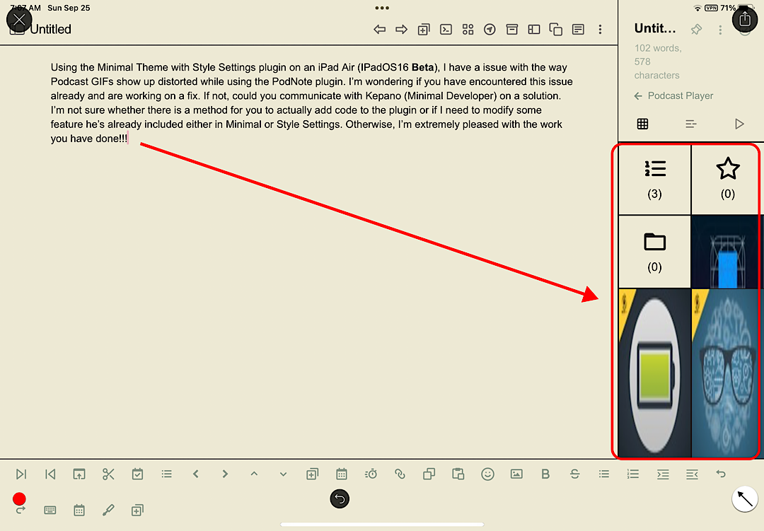 Distorted gifs in sidebar on iPad · Issue 41 · chhoumann/PodNotes · GitHub