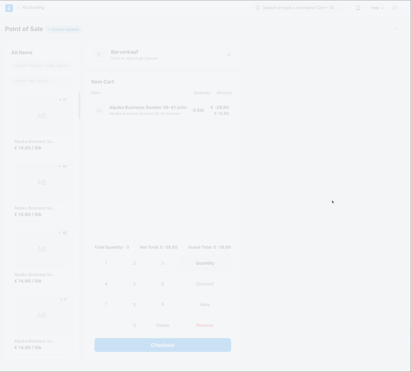 POS return is not possible, totals get wrong calculated, message Paid
