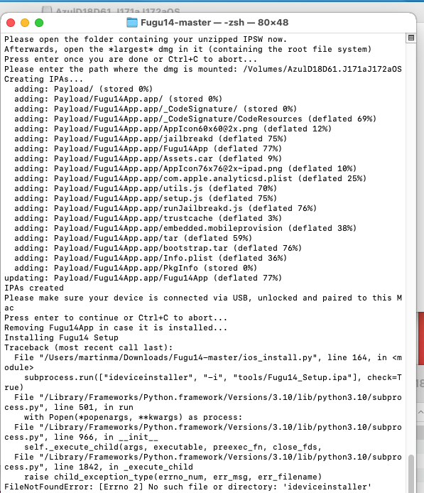 Fail to install Fugu14 Setup · Issue #112 · LinusHenze/Fugu14 · GitHub
