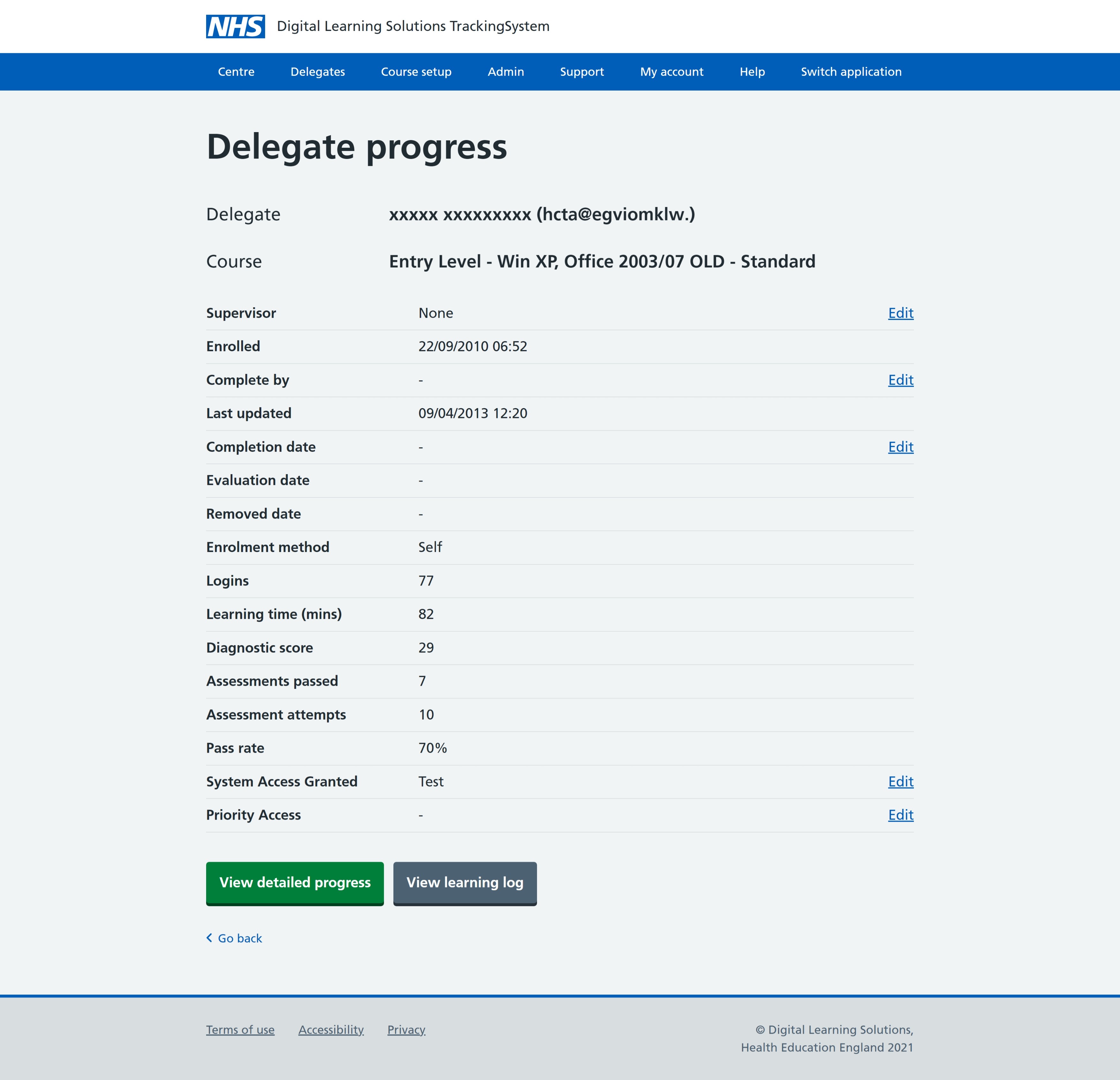 Desktop delegate progress