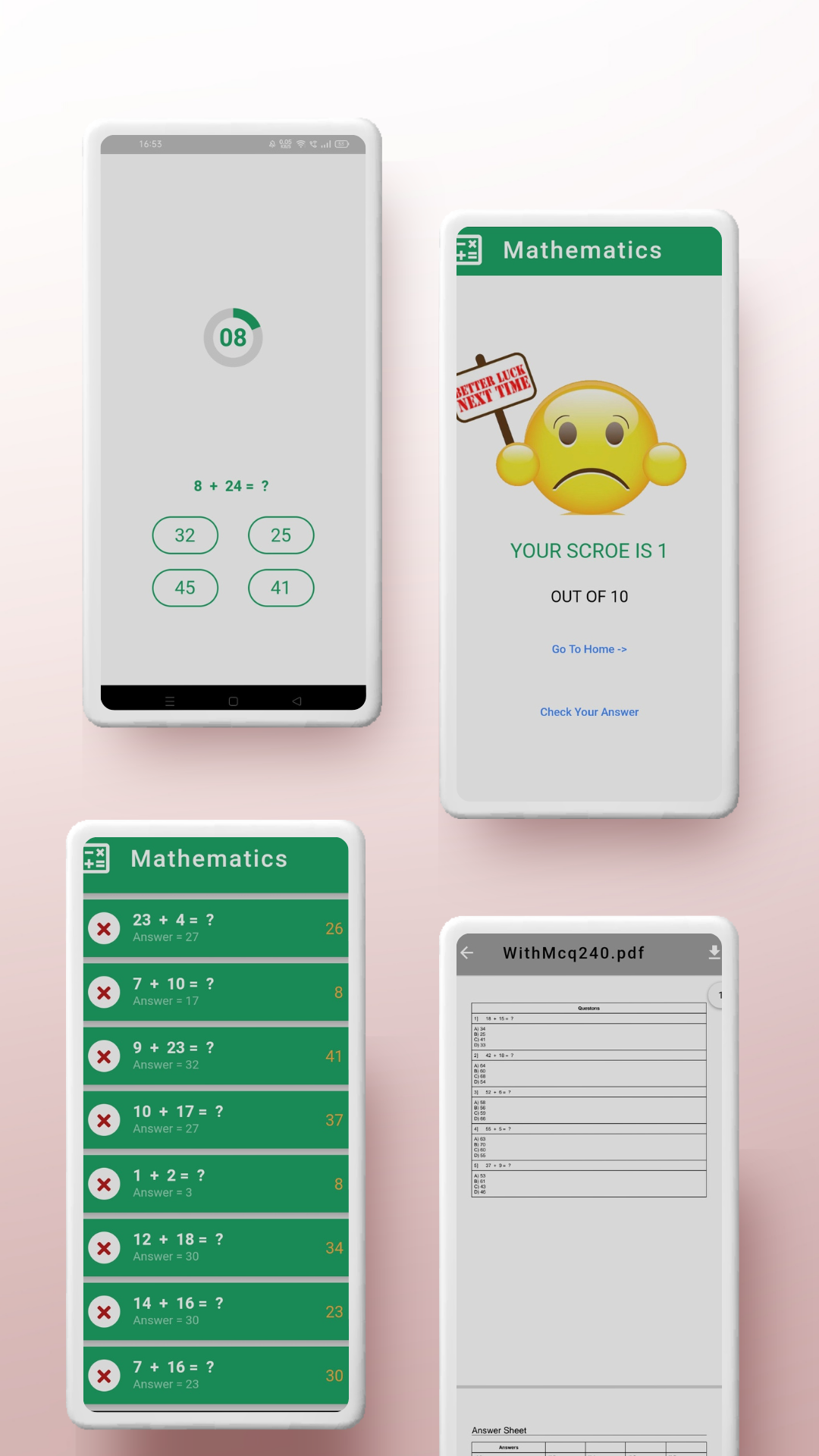 Kids Maths Quiz & Question builder App | Flutter & PDF Printing | Android & iOS
