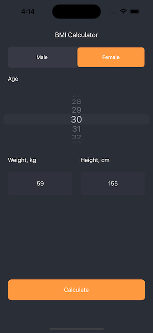 GitHub - smirnovakseniya/KSBMICalculator