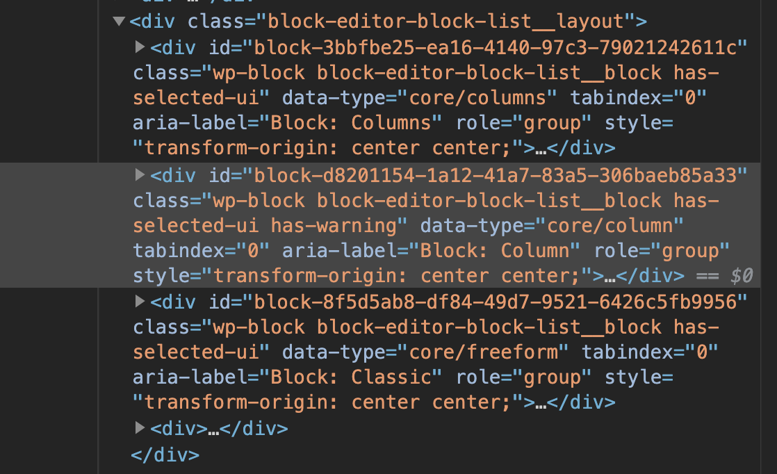 This block can't be previewed error message has inconsistent styling ...