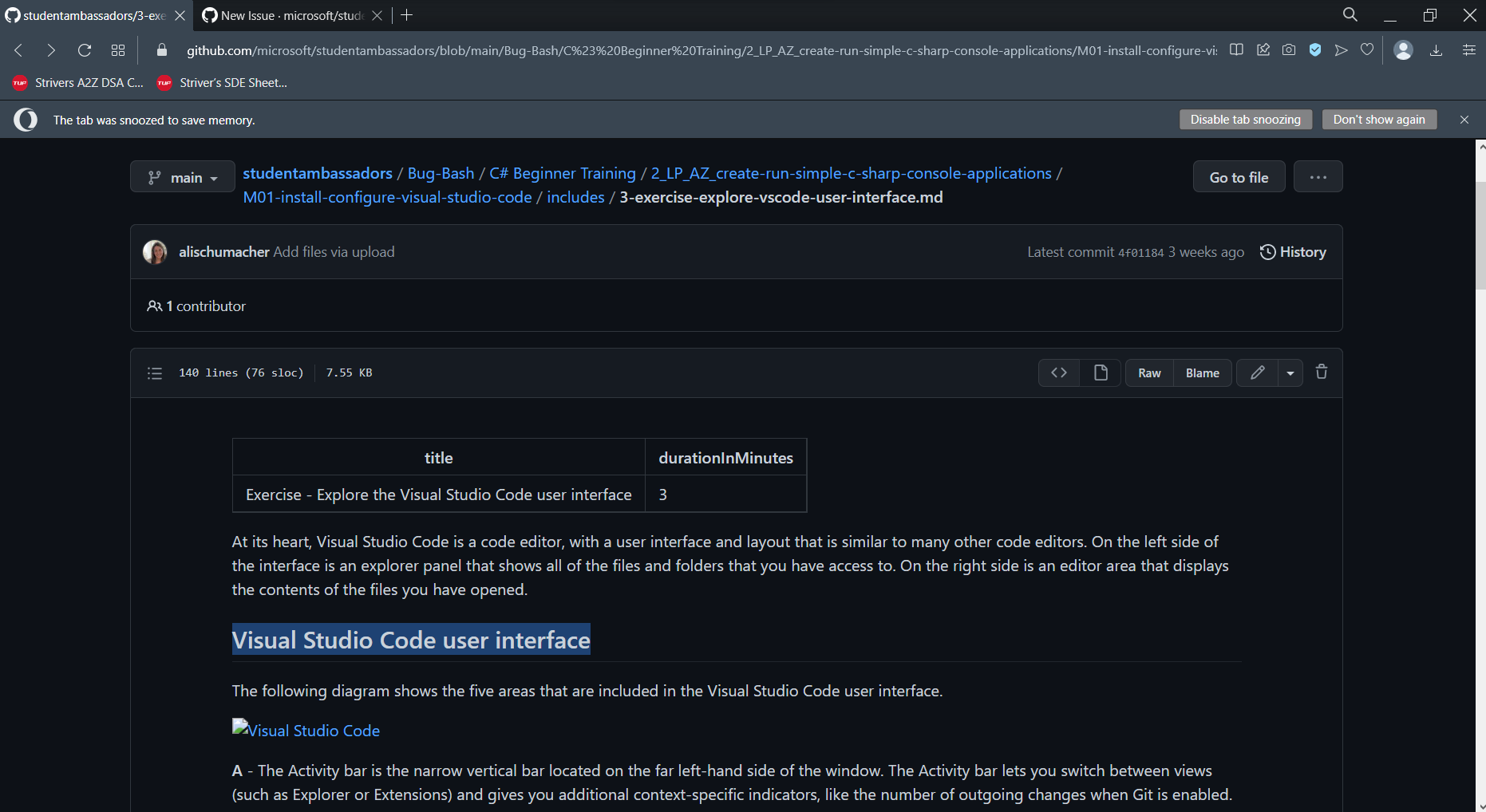 Visual studio code user interface diagram is not opening 3 exercise